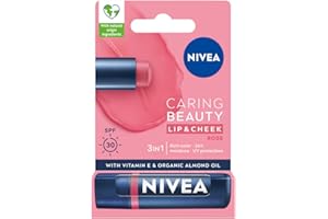 ‎NIVEA NIVEA Pielęgnująca pomadka do ust Caring Beauty 3w1 Rose 4,8 g