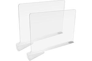Iunipusy Acryl Regaltrenner, 2er Set, Transparent, Einfache für Bücherregal und Kleiderschrank, Optimale Organisation