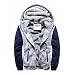 Produktbild Herren Winterjacke,Moonuy Herren Boy M-5XL Hoodie Winter Warm Fleece Reißverschluss Pullover Charme Stilvolle Jacke Patchwork Hot Outwear Baumwollmantel in grau, rot, schwarz (Grau, 3XL)