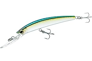 DUEL Yo-Zuri Crystal Minnow Deep Diver Leurre Flottant pour la pêche, maquereau Vert holographique, 11 cm