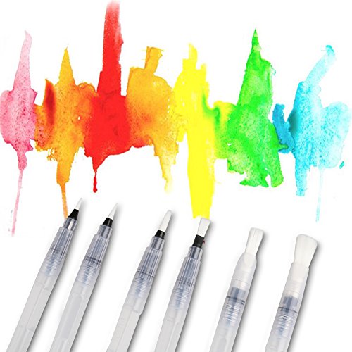 Wasserpinsel, Wassertank Pinsel, Aquarell Kunst Stifte, 3 Stück Flachpinsel Tip Set (Weiß) - 3