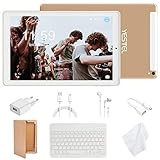 DISEÑO DE METAL DE ALTA CALIDAD: La tableta está diseñada con una elegante pantalla blanca y metal dorado/plata, 1 CM delgado, MTK Quad-Core es el máximo soporte para la expansión de la tarjeta TF 64G, usted puede viajar, salir y llevarla fácilmente a cualquier parte, ahorrando más espacio y vale la pena comprarla para usted.