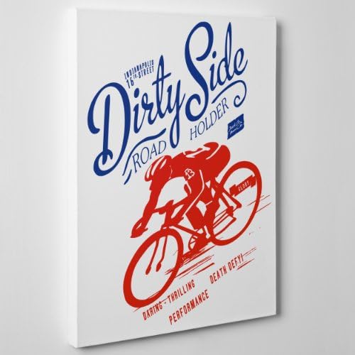CANVAS MODERN PAINTING - RETRO Bicycle Graphic Illustration Vintage - 12x16'' (30x40cm) - Thickness 4cm (cod.031)