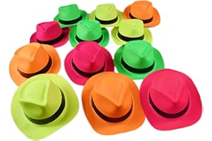 Novelty Place - Cappello in plastica, Colore neon., Confezione da 12
