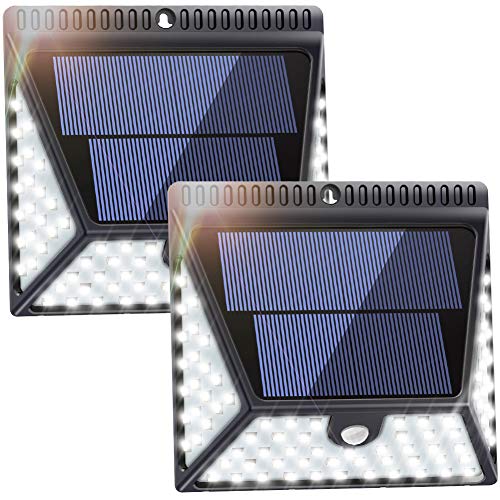 Preisvergleich Produktbild Luposwiten Solarlampen für Außen mit Bewegungsmelder,82 LED Solarleuchte Bewegungsmelder für Außen, Weitwinkel-Solar Scheinwerfer für Garten, Hof, Zaun, Garage, Terasse, Pfad, Einfahrt Wireless Wandleuchten mit Solarpanel [IP65 Wasserdicht]-2 Stück