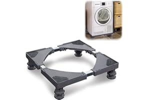 YUENFONG Waschmaschinen Untergestell Sockel Verstellbare Podeste und Rahmen für Waschmaschinen, Trockner und Kühlschrank, Länge&Breite 45-75 cm, Höhe 10-13 cm Einstellbare, 4Füße, Grau