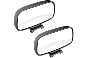 ESENLONG Espejo de Punto Ciego, Espejo de Punto Ciego Retrovisor Ajustable Gran Angular de Rotación de Espejo de Punto Ciego Universal para Coche de 2pièces (Negro2)