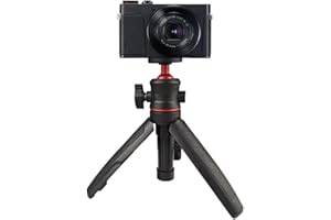 FUASHCER Mini Camera Tripod Extendable Handheld Selfie Stick Portable Compact Tabletop Tripod with 360°ball Head and 1/4 Screw for Smartphones Webcam DSLR Camera Video Vlogging