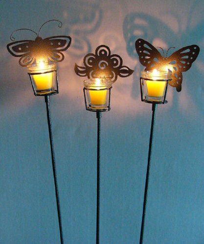 6 Stk elde Gatendeko Citronella Fackel Metall Kerze mit Schattenspiel