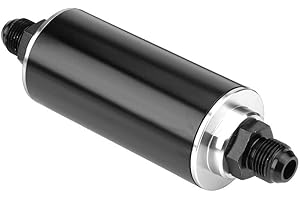 KSTE Filtro Benzina Moto, High Flow Universale 100 Micron AN6 Alluminio del combustibile in Linea Benzina Filtro for Auto Camion Nero