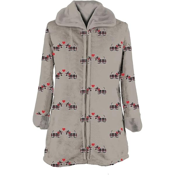 Daunex Vestaglia Donna In Pile Con Disegno Vespa – Colore Grigio, Morbida E Lavabile
