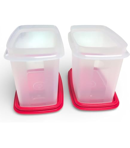 Tupperware 4 Stück Eidgenosse Eckig Eidgenossen Kompaktbehälter Vorrat Modular Kühlschrank System 0,8 Liter 800ml rot transparent 4er XXL Set + Geschenk 2 x Wichtel rot 90ml von Signoraware Küche, Haushalt & Wohnen