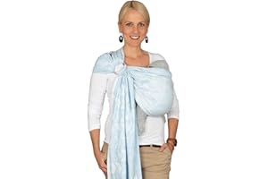 Hoppediz Ring-Sling, Fascia porta bebè per neonati e bambini con due anelli in alluminio, 0-36 mesi, 3-20 kg, Amsterdam acqua