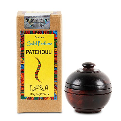 Lasa Aromatics Patchouli Natural Solid Perfume Body Musk In Wooden Jar - 6 gm