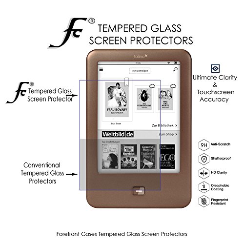 Forefront Cases® [HD KLARHEIT] Gehärtetes Glas Bildschirm Schutz Protektor Folie für Der neue Tolino Page [ULTRA DÜNN nur 0.3mm] - 2