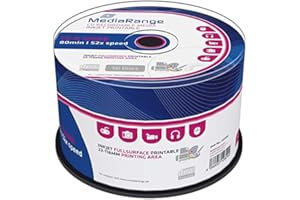 NATUREINKS 50 Mediarange Blank Inkjet Printable CD-R Discs 52x 700MB 80 Minutes CD in Spindle pack MR208