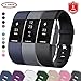 Produktbild FunBand® für Fitbit Charge 2 Armband,Klassisch Verstellbares Ersatz weiches Silikon Sporty Wrist Strap Band Armbanduhr Uhrenarmband Schlaufe Armbänder (Large Größe) für Fitbit Charge 2 Smartwatch (3 Pack Blau+Grau+Schwarz)