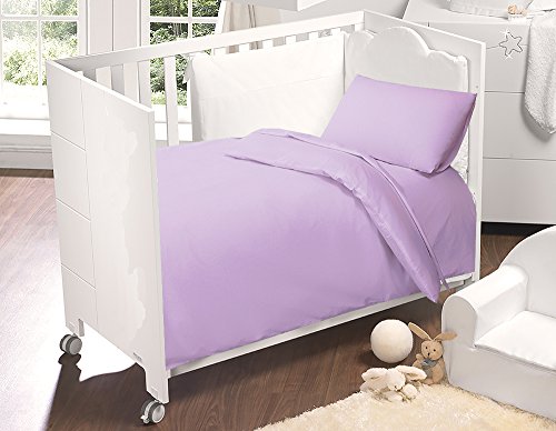 Love2Sleep 100% EGYPTIAN COTTON COT BED DUVET COVER 120 X 150 CM & PILLOWCASE SET : LILAC