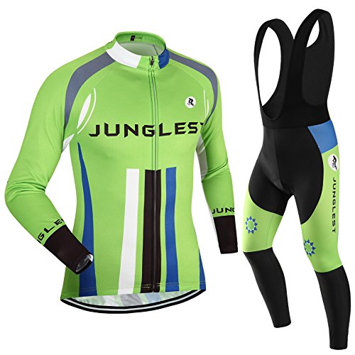 [Größe:S-5XL][option:Trägerhose,3D 2.8cm Sitzpolster] Fahrrad Trikot Langarm Radhose Radtrikot Fahrradbekleidung Herren Männer Hemd mit lange Ärmeln Set Cycling OutdoorTrikots Windjacke Neue