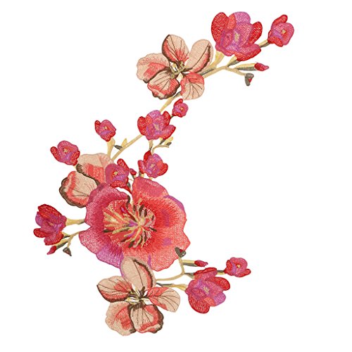 Gazechimp 1er Stickerei Rose Blume Nähen auf Patch Abzeichen Tasche Hut Jeans Kleid Applique Fertigkeit - 5