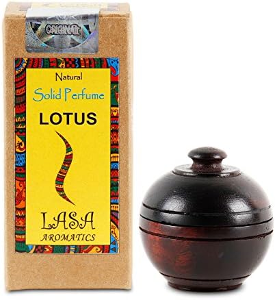 Lasa Aromatics Lotus Natural Solid Perfume Body Musk In Wooden Jar - 6 gm