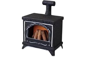 predolo predolo Skala 1/12 Miniatur Holzkamin Mini Puppenhaus Szene Zubehör Lernspielzeug für Kinder, Schwarz, A