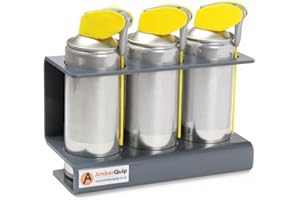 Amberquip Spray Can Holder – Wall & Van Mounted PVC Storage Rack | Rustproof, Heavy Duty Aerosol Organiser for Workshop, Garage, Shed, Trade & Van Racking. Dark Grey. (3 Can Holder)