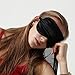 Price comparison product image Logei® Adjustable Silk Sleep Mask Travel Eye Mask Sleeping Mask Sleep Mask Silk Eye Mask Unisex Home, Black