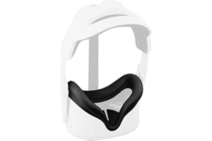 EYGLO Silicone VR Face Cover for Meta/Oculus Quest 2 VR Headset Sweatproof Waterproof Replacement Face Pads Meta/Oculus Quest 2 Accessories (Black)