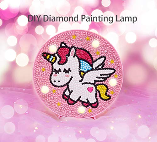 5D DIY Diamond Painting Complet pour Enfant Licorne Veilleuse Bébé Mosaque Diamant Night Light Lampe