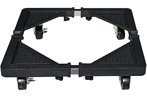 PRIMOCRAFT Multifunktionaler Möbelroller variabel verstellbar - Transportroller für Haushaltsgeräte wie Trockner Waschmaschine Kühlschrank etc. 4 Vollgummi Rollen mit Feststellbremse mobiles Untergestell P-4431