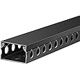 ZhiYo Cable Raceway 78in(2xL39in), Server Rack Cable Management Under Desk Cord Organizer, Electrical Safe PVC Cable Channel Open Slot Wire Raceway for Network/PC/TVs, Wire Duct H1 x W1.6in Black