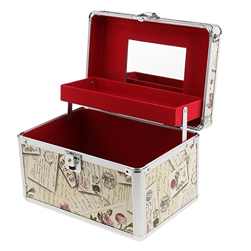 MagiDeal Aluminium Kosmetikkoffer Make-up Werkzeugkoffer Schminkkoffer Maße: 25 x 17 x 16cm Friseurkoffer Nagelstudio Beauty Case Elegantes Design Ideal Geschenk Damen Frauen - 6