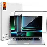 Spigen Macbook Pro 14" (2021) ile Uyumlu Cam Ekran Koruyucu Tam Kaplayan GLAS.tR Slim Full Cover Black - AGL04234