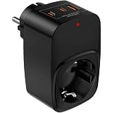 Vetech Current Protected Socket 1x Socket, 2x Type-C, Single (Black) with 1x USB Port Output