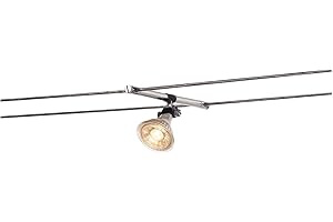 SLV 139092 Sight 3000 K Blanc, avec 3 adaptateurs en P, Acier/Laiton, GX5.3, Chrom, 3.1 x 18.5 x 3 cm