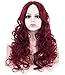Produktbild Spretty Perücke Charmante flauschige Wein Rot lange lockige synthetische Perücken für Frauen Cosplay Kostüm Partei keine Pony