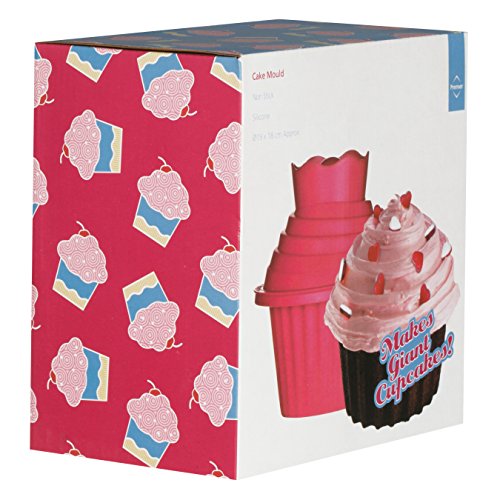 Premier Housewares Cupcake-Form, 3-teilig, Silikon, riesig, 18 x 19 x 19 cm, Hot Pink - 4