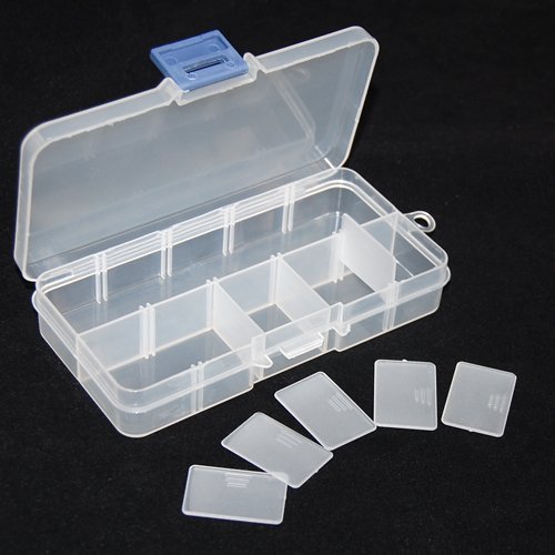 SODIAL(R) 1 – 10 einstellbare Kunststoff-Aufbewahrungsbox fuer Haarspange Perle Schmuck Nail Art Werkzeuge kleine Zubehoer - 4