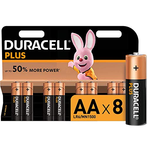 Duracell - Plus AA, Pilas Alcalinas (paquete de 8) 1.5 Voltios LR06 MX1500