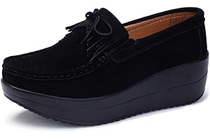 Solshine Walkmaxx - Scarpe da donna in pelle scamosciata, con tacco a zeppa