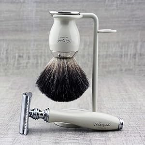 Haryali London Mens Shaving Kit with Double Edge Safety Razor, Black Badger Hair Brush and Stainless Steel Stand Perfect… - Image 2