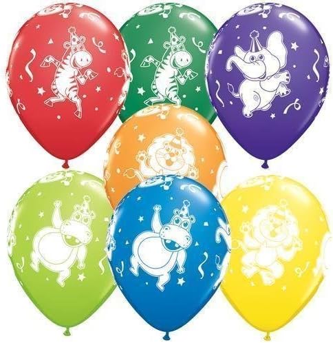 Party Animals Jungle Animals Qualatex 11 Inch Latex Balloons x 5