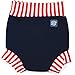 Splash About Kids Reusable Swim Happy Nappy - Navy/Red/White Stripe Rib, XX-Large, Toddler