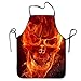 Produktbild Fire Flame Skull Adjustable Apron for Kitchen BBQ Barbecue Cooking Women's Men's Great Gift for Wife Ladies Men Boyfriend Childrens Aprons