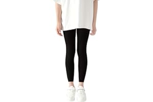 PopCouture Girls Plain Cotton Ribbed School Leggings