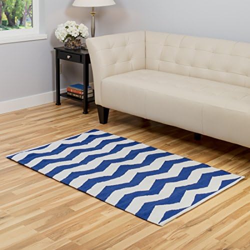 3 x 5 Ft. Royal Blue Chevron-Striped Area Rug