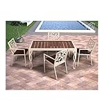  Forja Hispalense Mesa de jardín Cádiz - Grupo 1 - Blanco Brillo, Mesa con Medidas de 100x85x76 cm. de Alto.