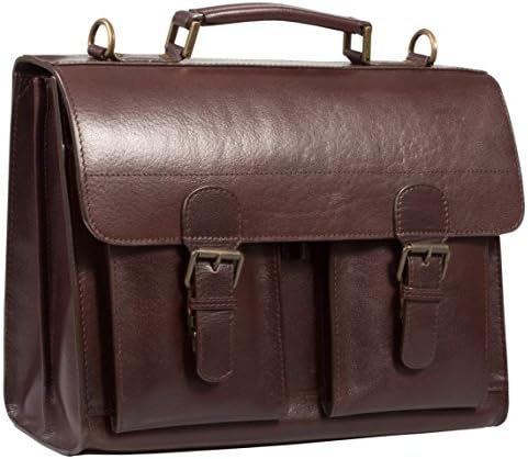 HIDEONLINETHICK VINATGE VEG TAN BRIDLE LEATHER SATCHEL BRIEFCASE