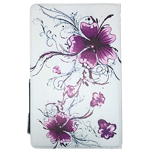 MEDION LIFETAB S10351 Tablet – PC / 25,7 cm / (10,1″) Zoll Drehbare Tablet Schutztasche mit Standfunktion + Touch Pen – 10 Zoll Lila Blumen 360° - 2